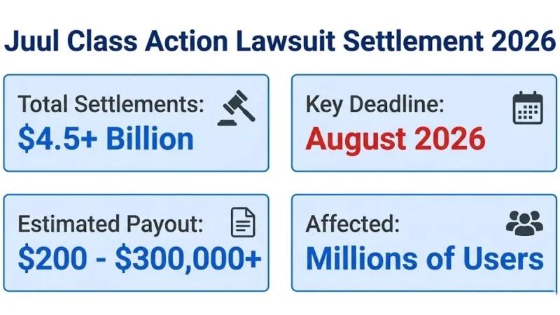 Juul class action lawsuit settlement overview with $4.5B fund and payout details