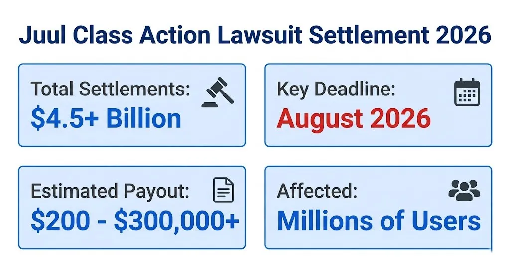 Juul class action lawsuit settlement overview with $4.5B fund and payout details
