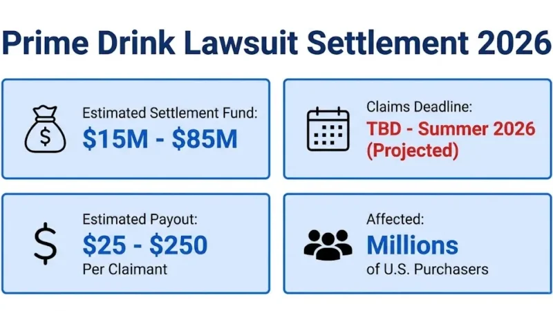 Prime drink lawsuit settlement overview with payout and deadline details for 2026