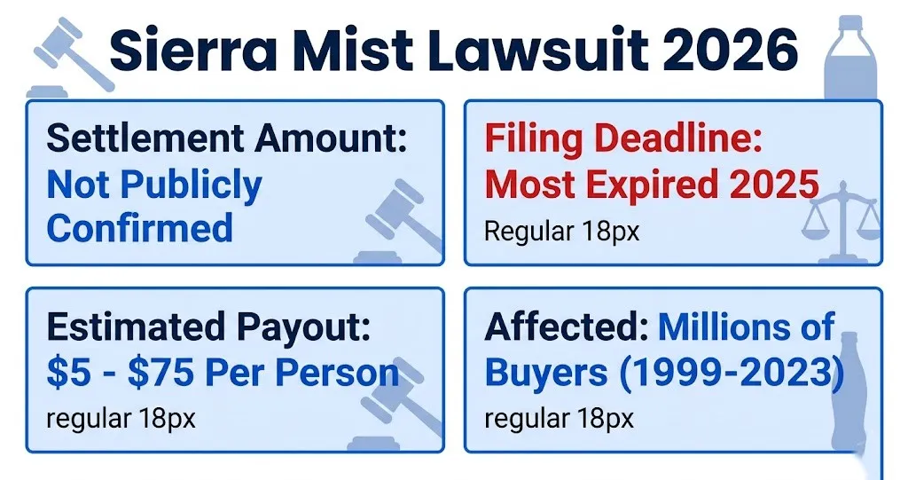 Sierra mist lawsuit 2026 settlement overview with payout range and filing deadlines