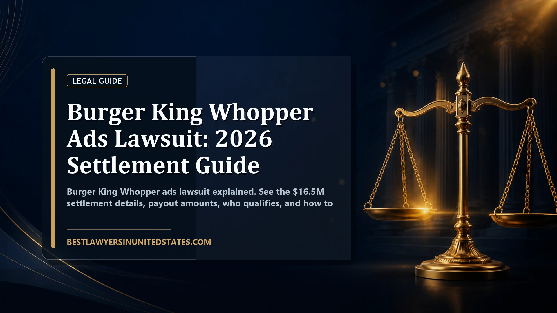 Burger King Whopper Ads Lawsuit: 2026 Settlement Guide featured legal article image