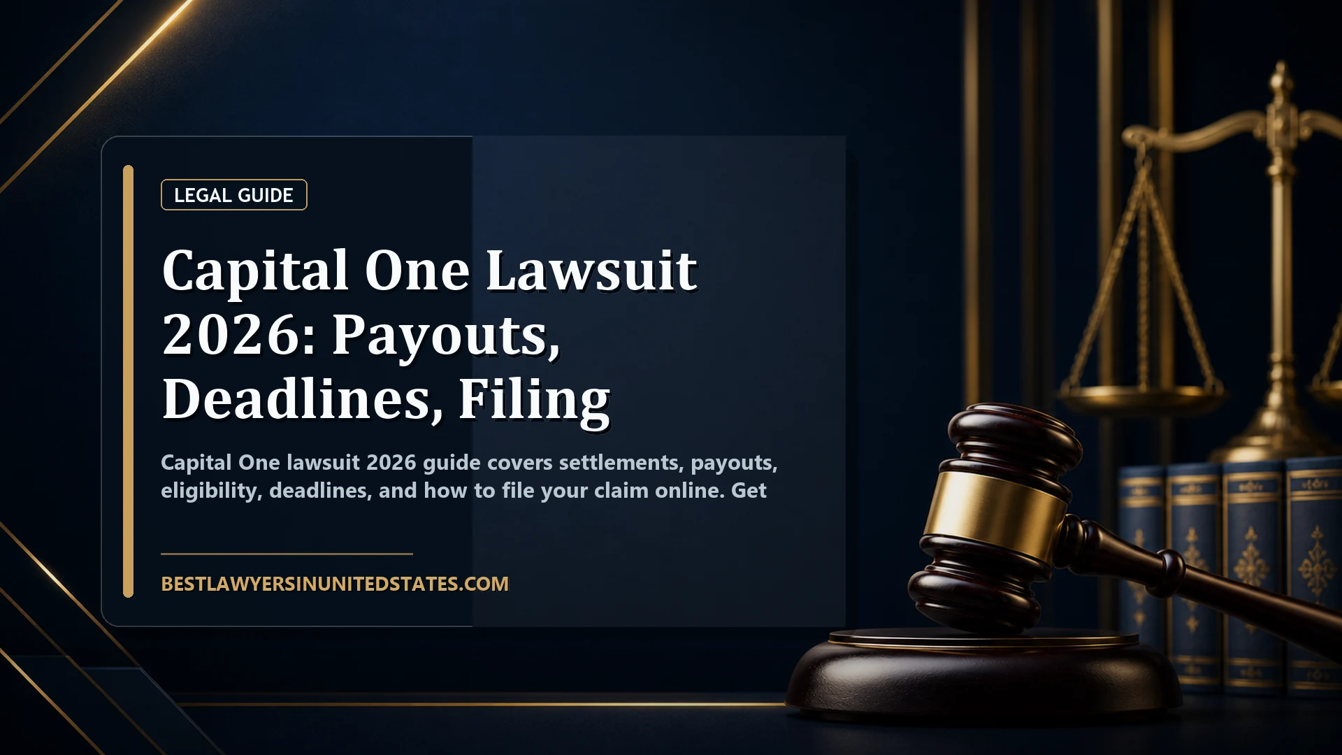 Capital One Lawsuit 2026: Payouts, Deadlines, Filing featured legal article image