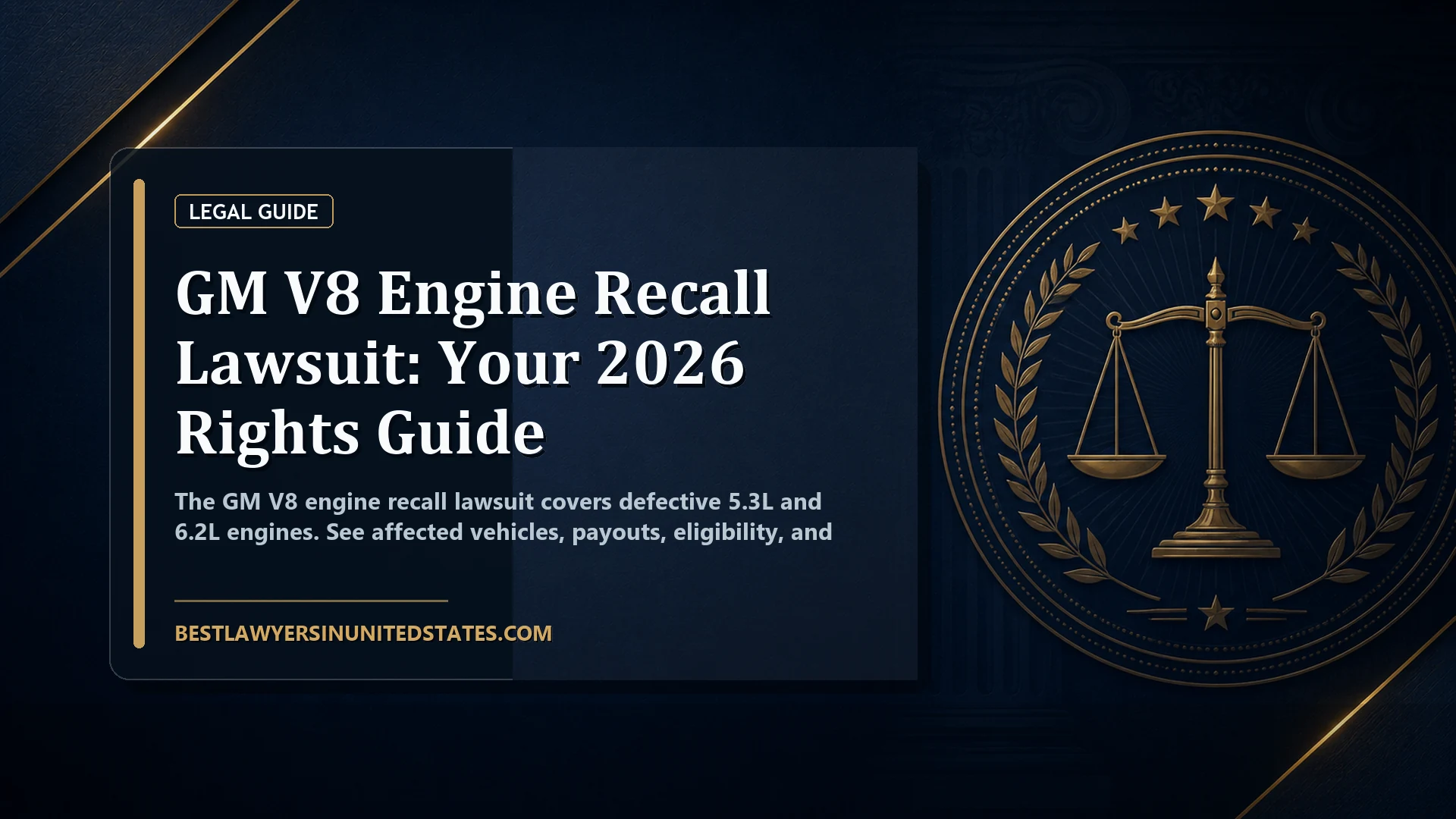 GM V8 Engine Recall Lawsuit: Your 2026 Rights Guide featured legal article image