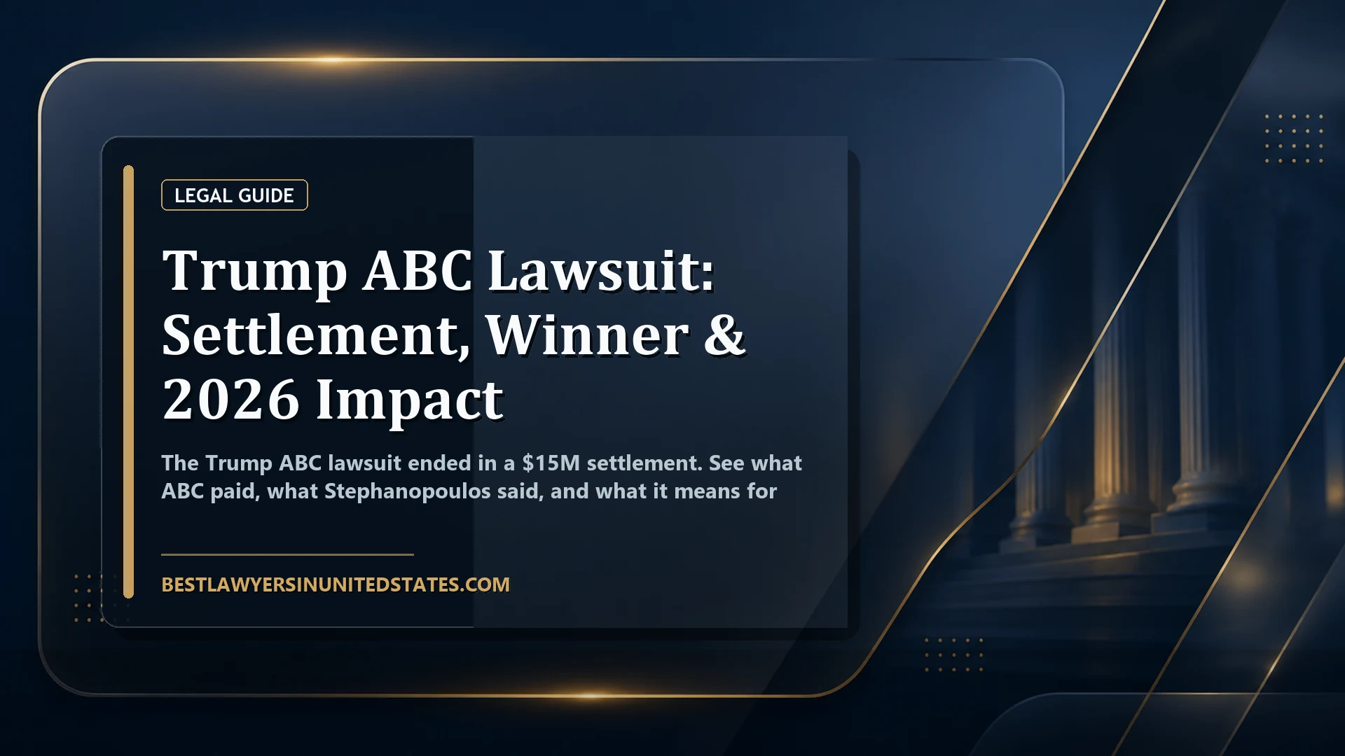 Trump ABC Lawsuit: Settlement, Winner & 2026 Impact featured legal article image