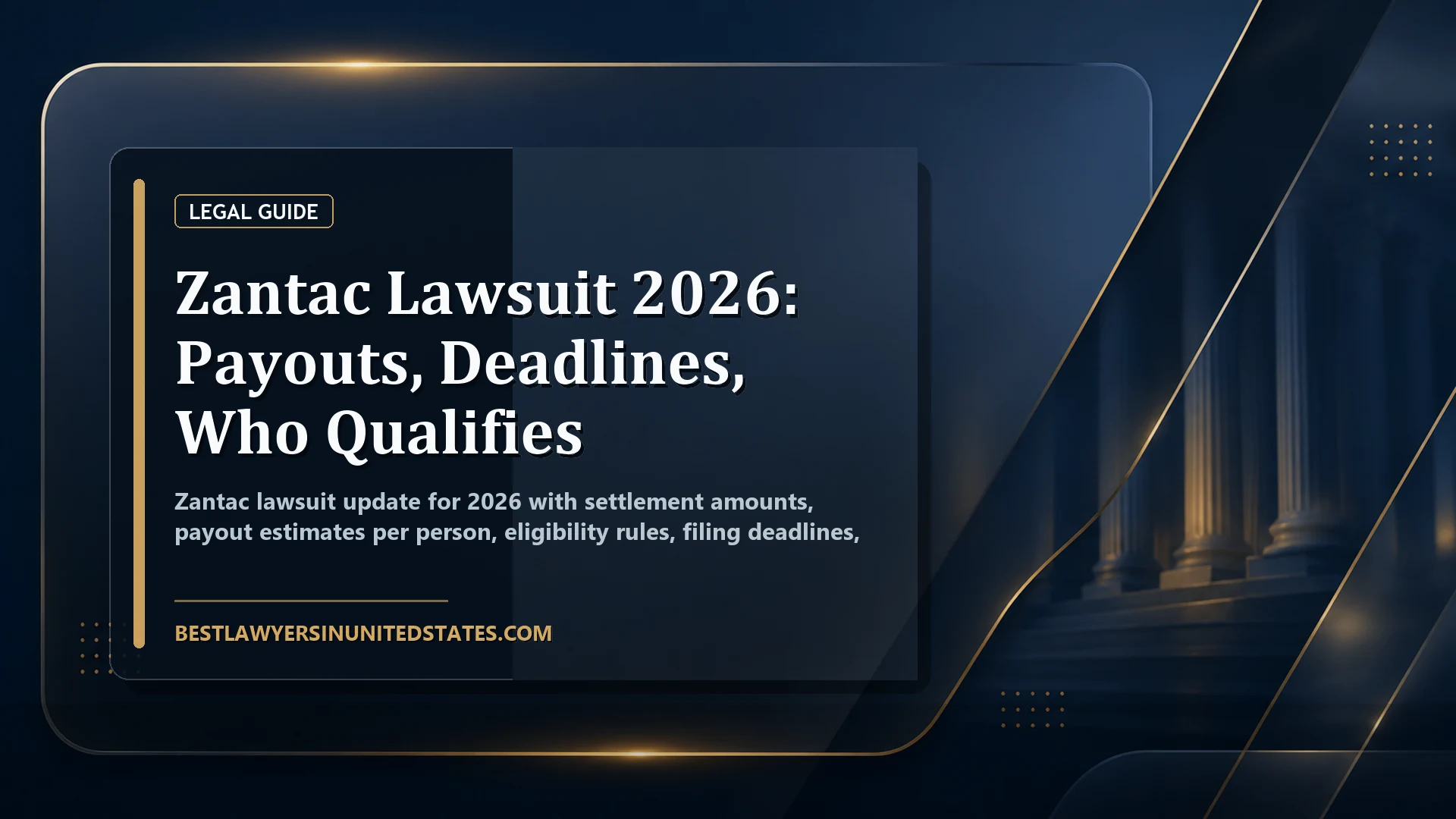 Zantac Lawsuit 2026: Payouts, Deadlines, Who Qualifies featured legal article image