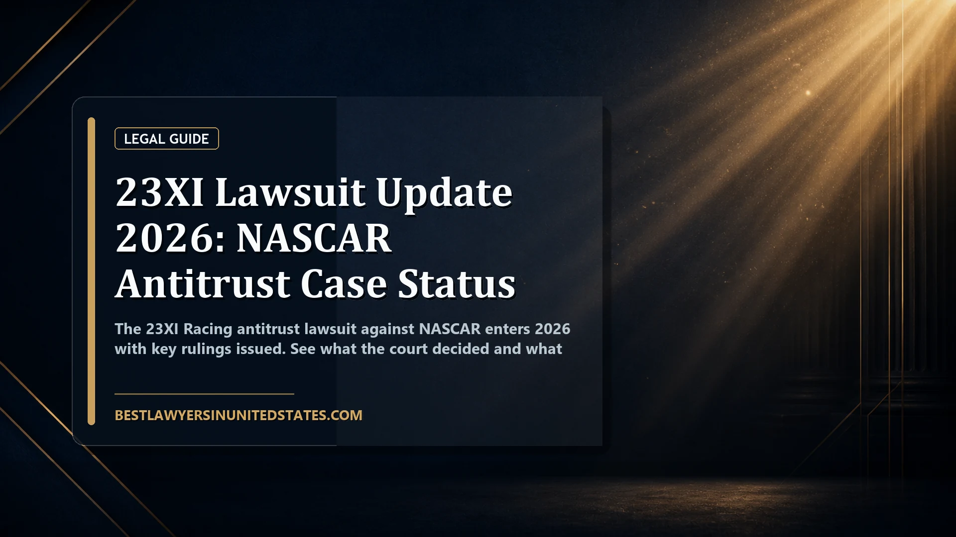 23XI Lawsuit Update 2026: NASCAR Antitrust Case Status featured legal article image