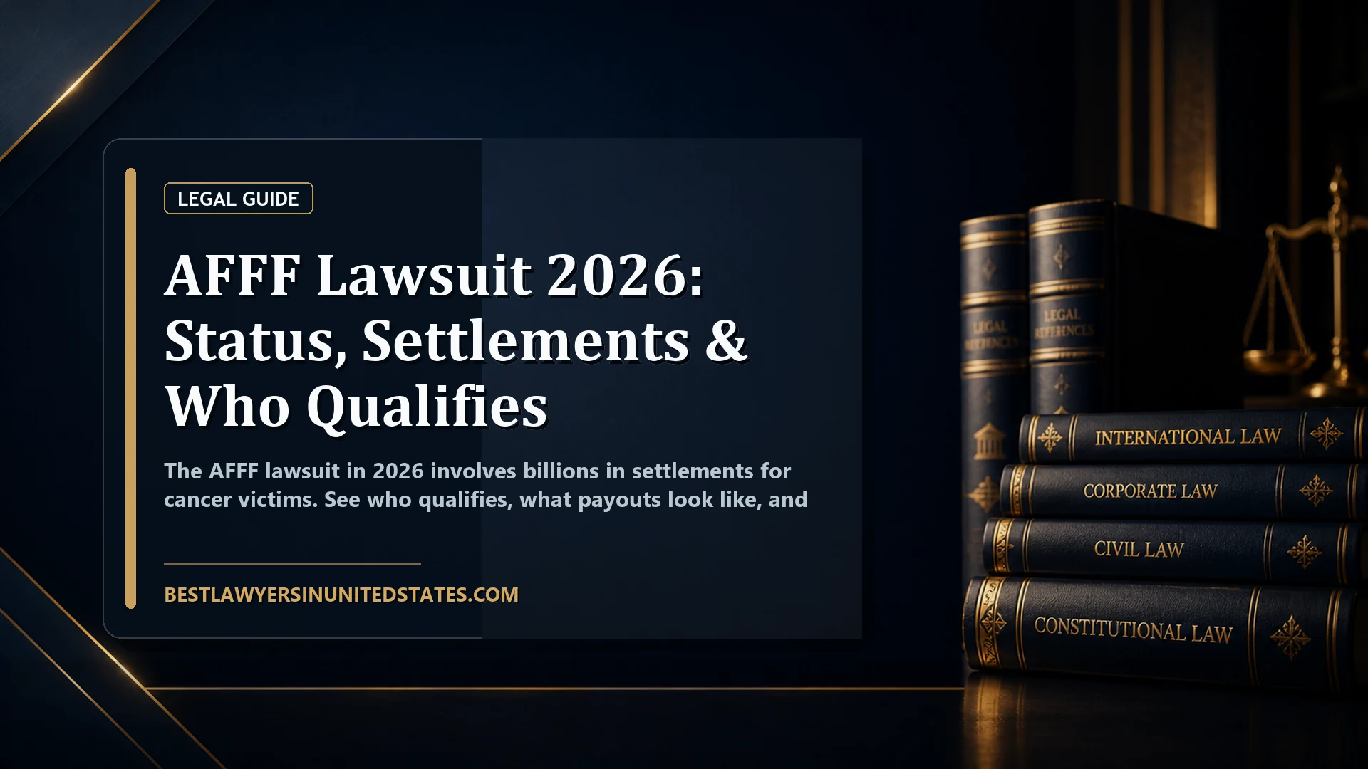 AFFF Lawsuit 2026: Status, Settlements & Who Qualifies featured legal article image
