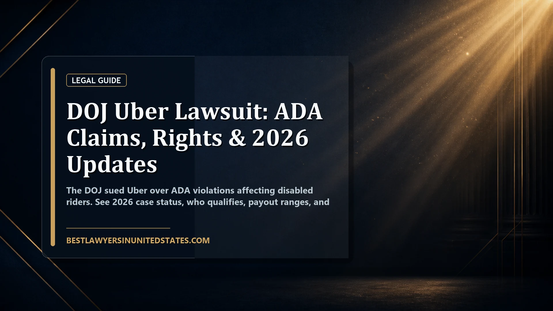 DOJ Uber Lawsuit: ADA Claims, Rights & 2026 Updates featured legal article image
