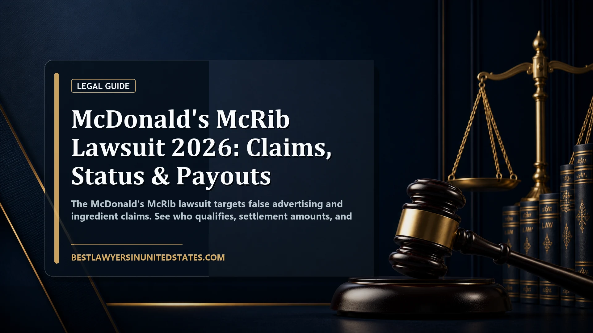 McDonald's McRib Lawsuit 2026: Claims, Status & Payouts featured legal article image