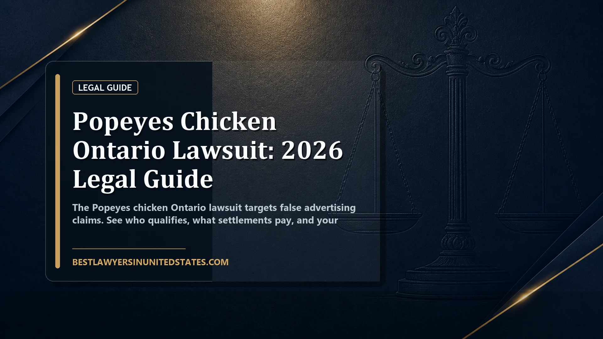 Popeyes Chicken Ontario Lawsuit: 2026 Legal Guide featured legal article image