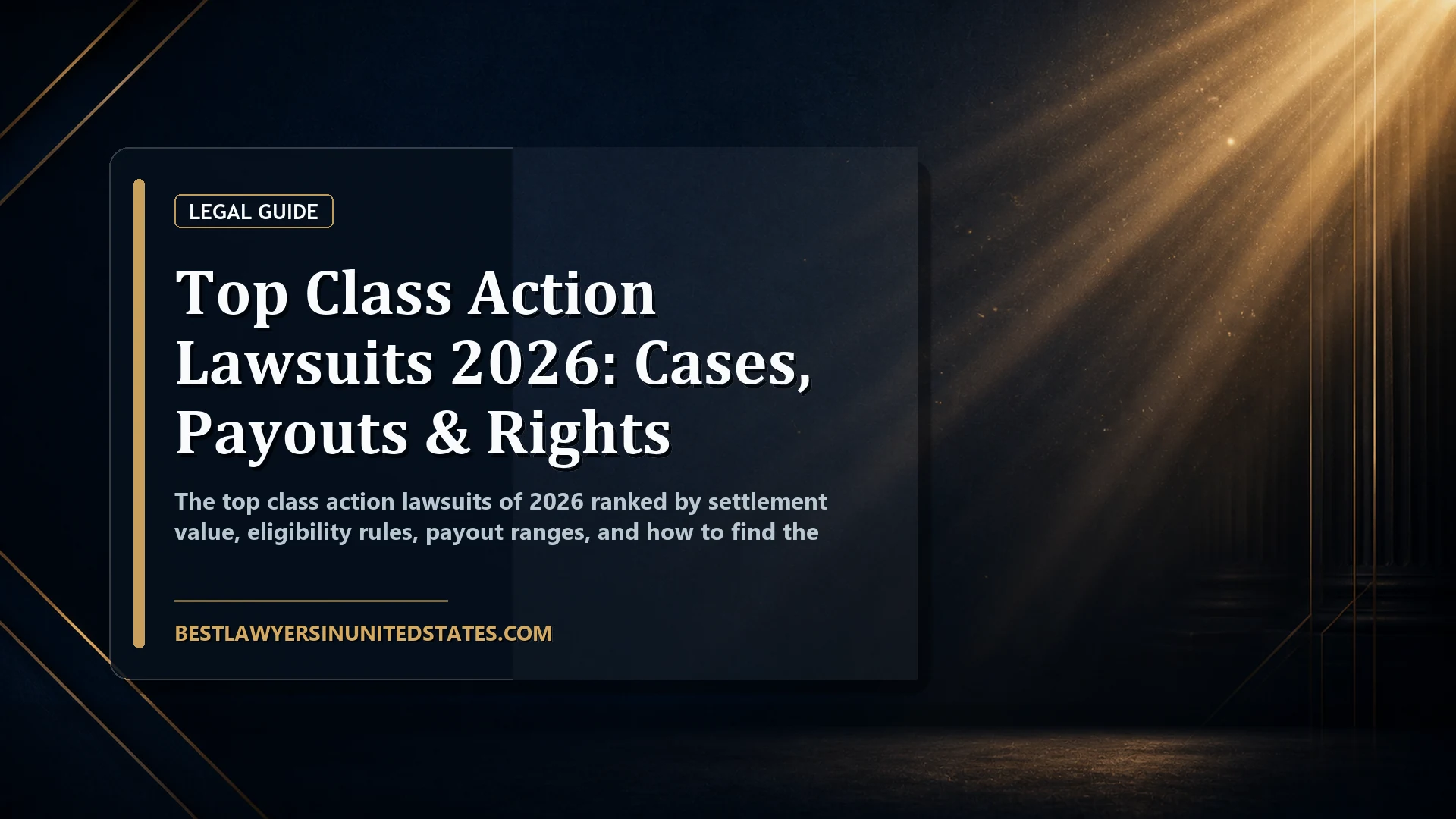 Top Class Action Lawsuits 2026: Cases, Payouts & Rights featured legal article image