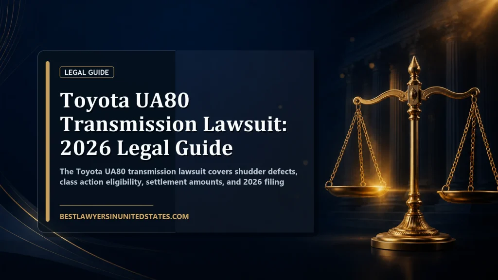 Toyota UA80 Transmission Lawsuit: 2026 Legal Guide featured legal article image