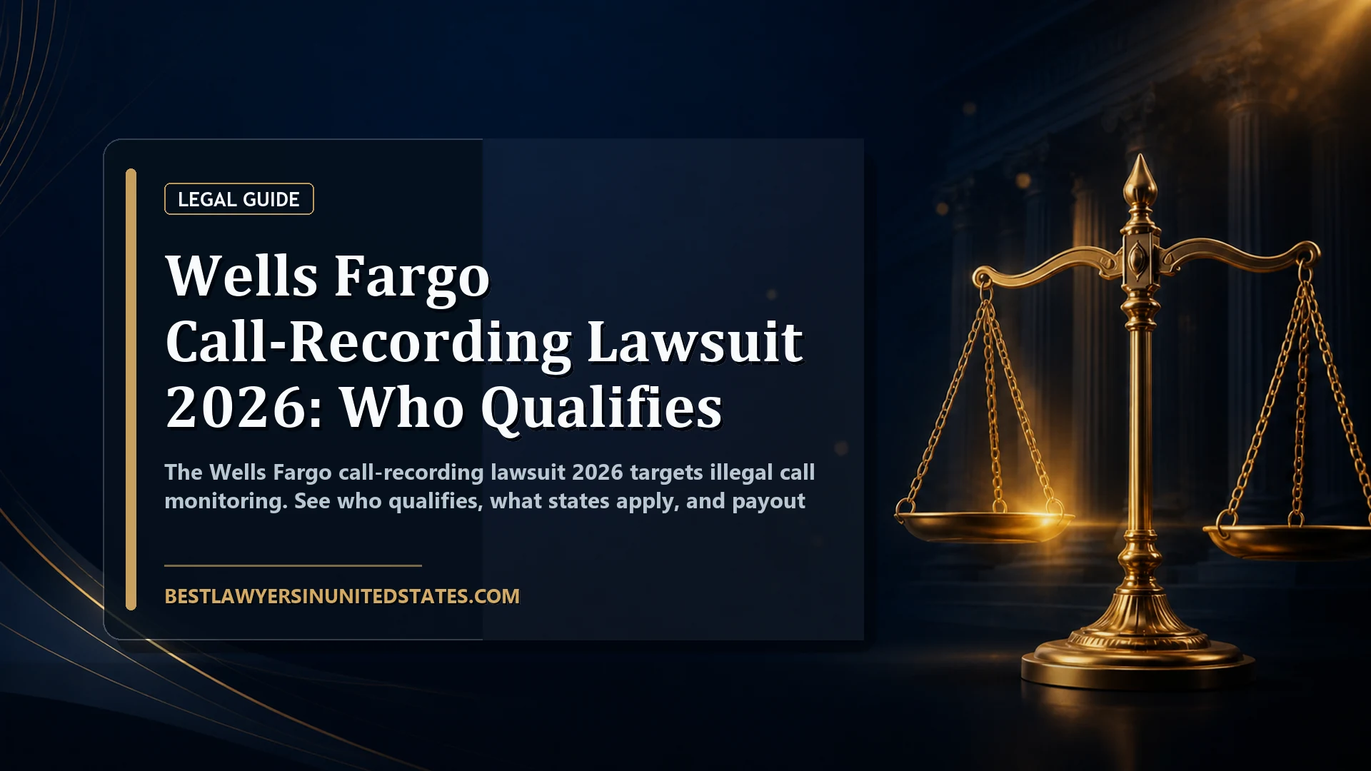 Wells Fargo Call-Recording Lawsuit 2026: Who Qualifies featured legal article image