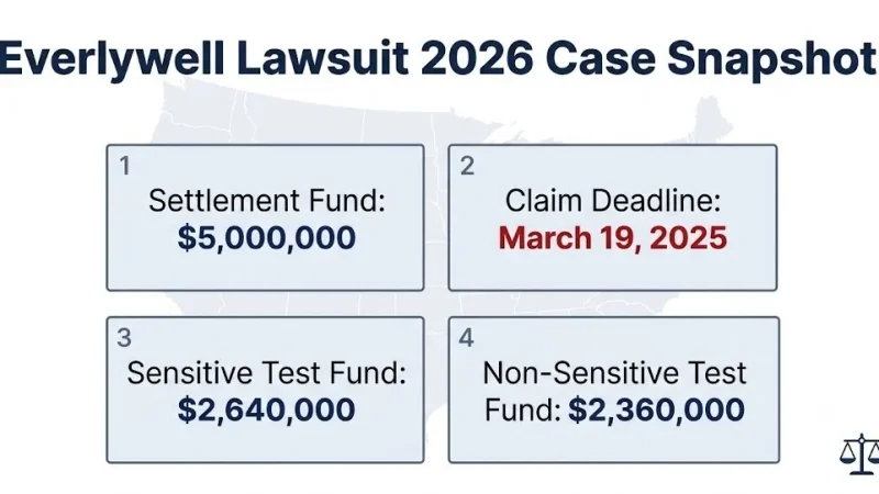 Everlywell lawsuit 2026 case snapshot: $5,000,000 settlement fund, March 19, 2025 claim deadline