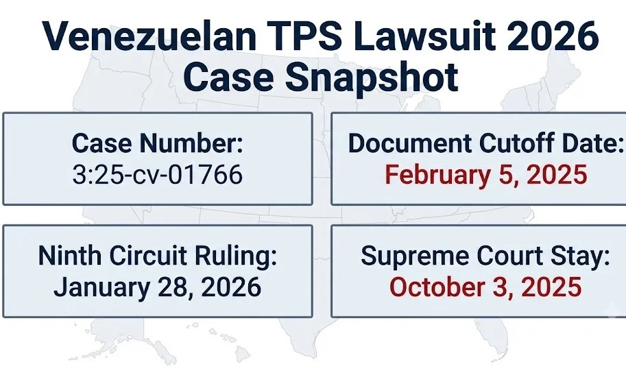 Venezuelan TPS lawsuit 2026 case snapshot: docket number, court rulings, and Supreme Court stay dates